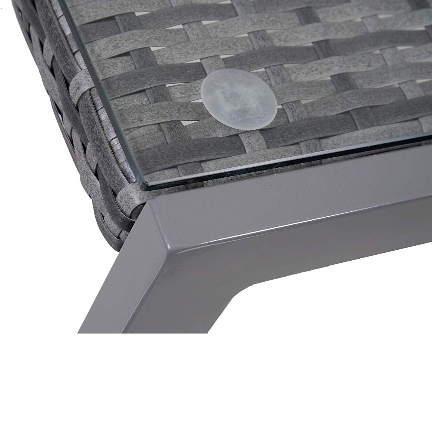 Outsunny Gartentisch grau Polyrattan B/H/L: ca. 49,5x50x50 cm