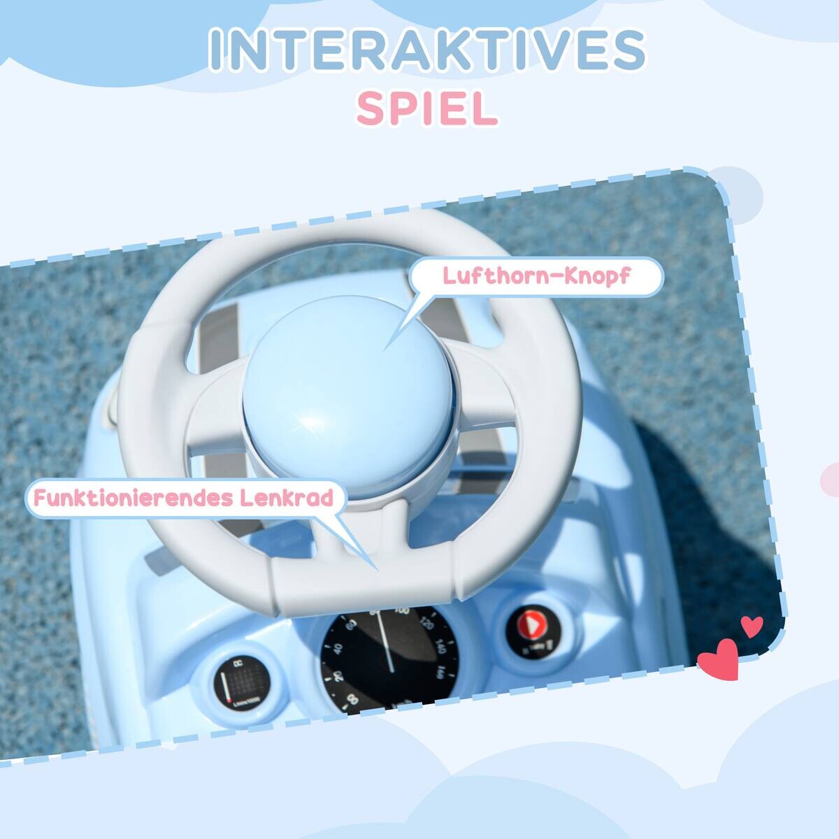 AIYAPLAY Rutschauto hellblau B/H/L: ca. 25x35x53 cm