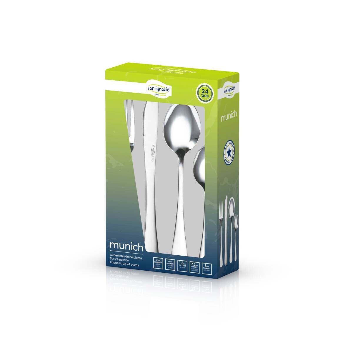 SAN IGNACIO Besteckset MUNICH silber Edelstahl 24 tlg.