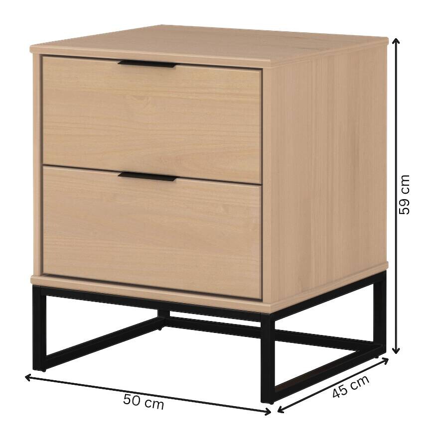 Kommode Luna 2S Oak B/H/L: ca. 45x58,6x50 cm