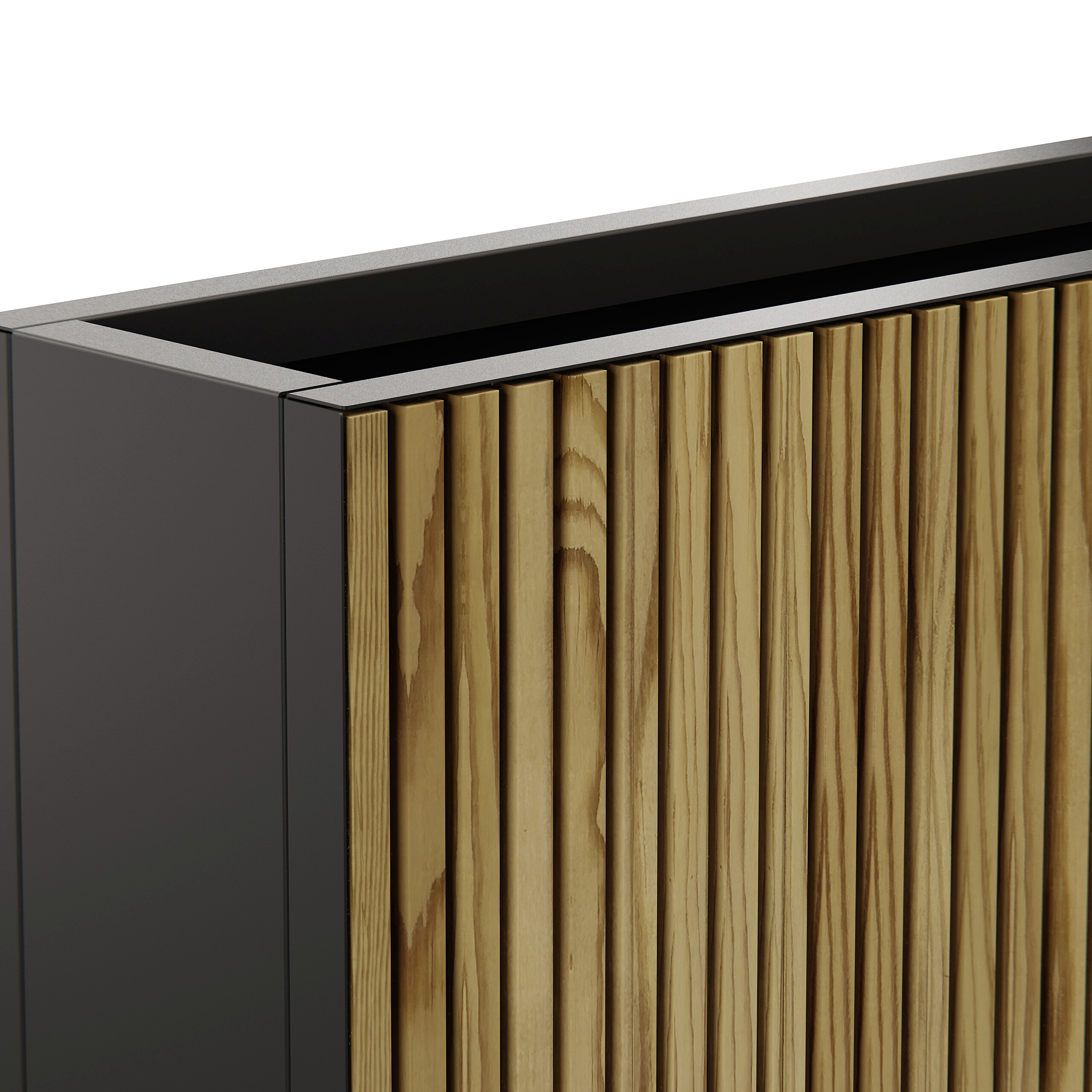 Herstera Garden Pflanzkübel Deco Planter schwarz Holz B/H/L: ca. 120x80x25 cm