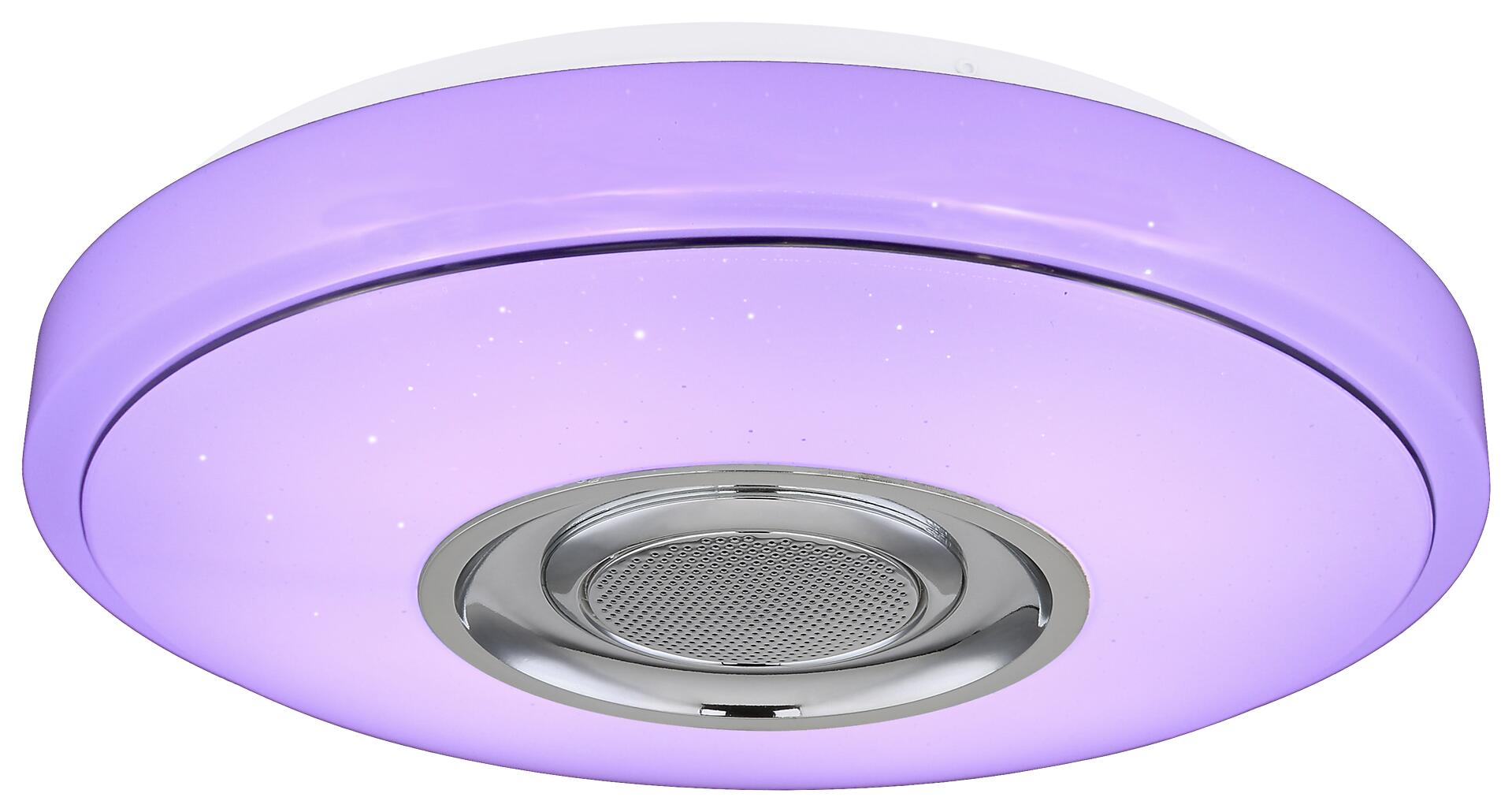 POCOline Deckenleuchte Sound weiß Chrom Kunststoff Metall H/D: ca. 8x34 cm