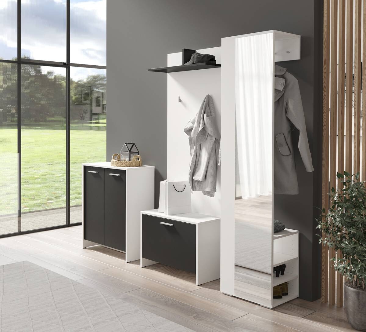 Hochschrank BEN weiß B/H/T: ca. 40x184x35 cm