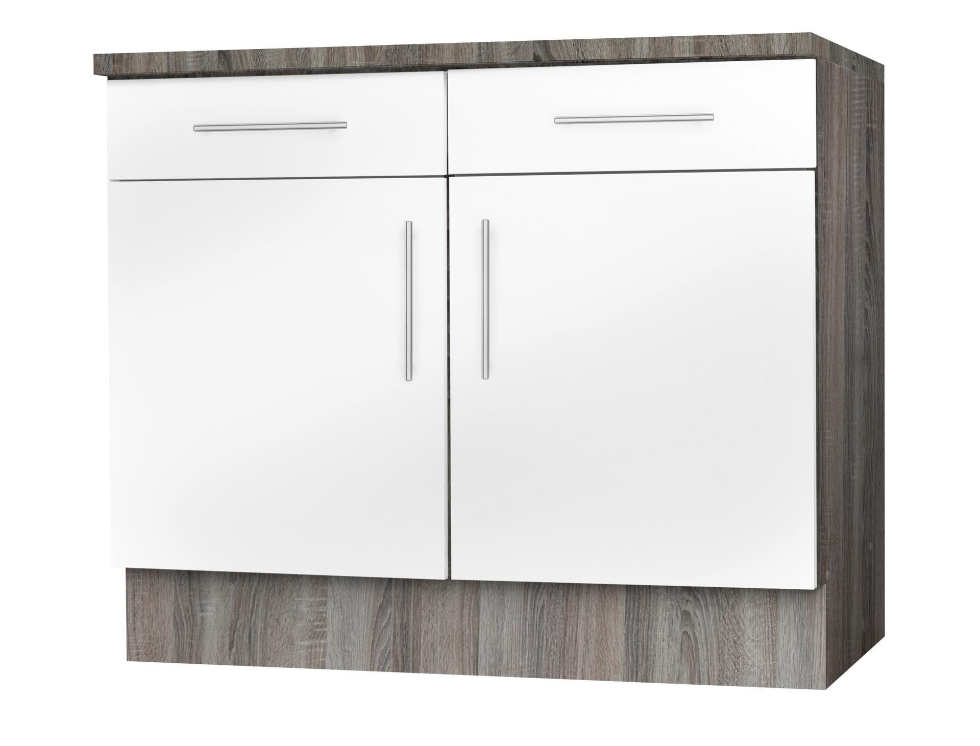 Unterschrank weiß Hochglanz B/H/T: ca. 100x82x57 cm