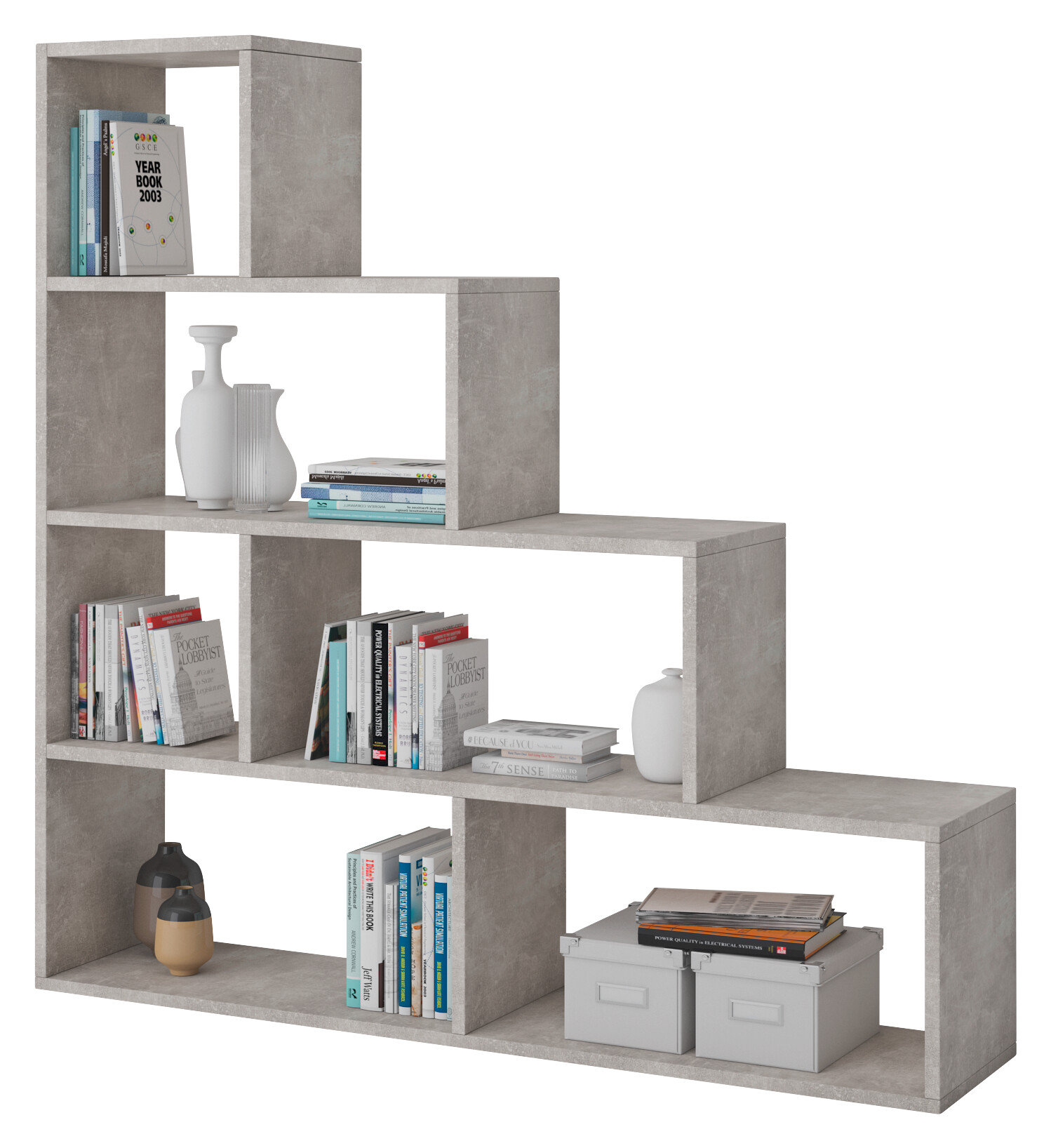 Stufenregal Vico 3 Beton Optik B/H/T: ca. 148x149x33 cm