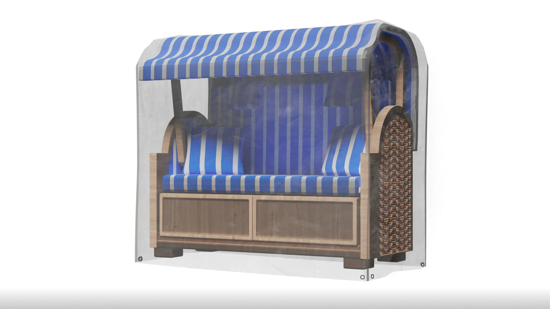 Grasekamp Schutzhülle für Strandkorb XL transparent Kunststoff B/H/L: ca. 102x160x145 cm