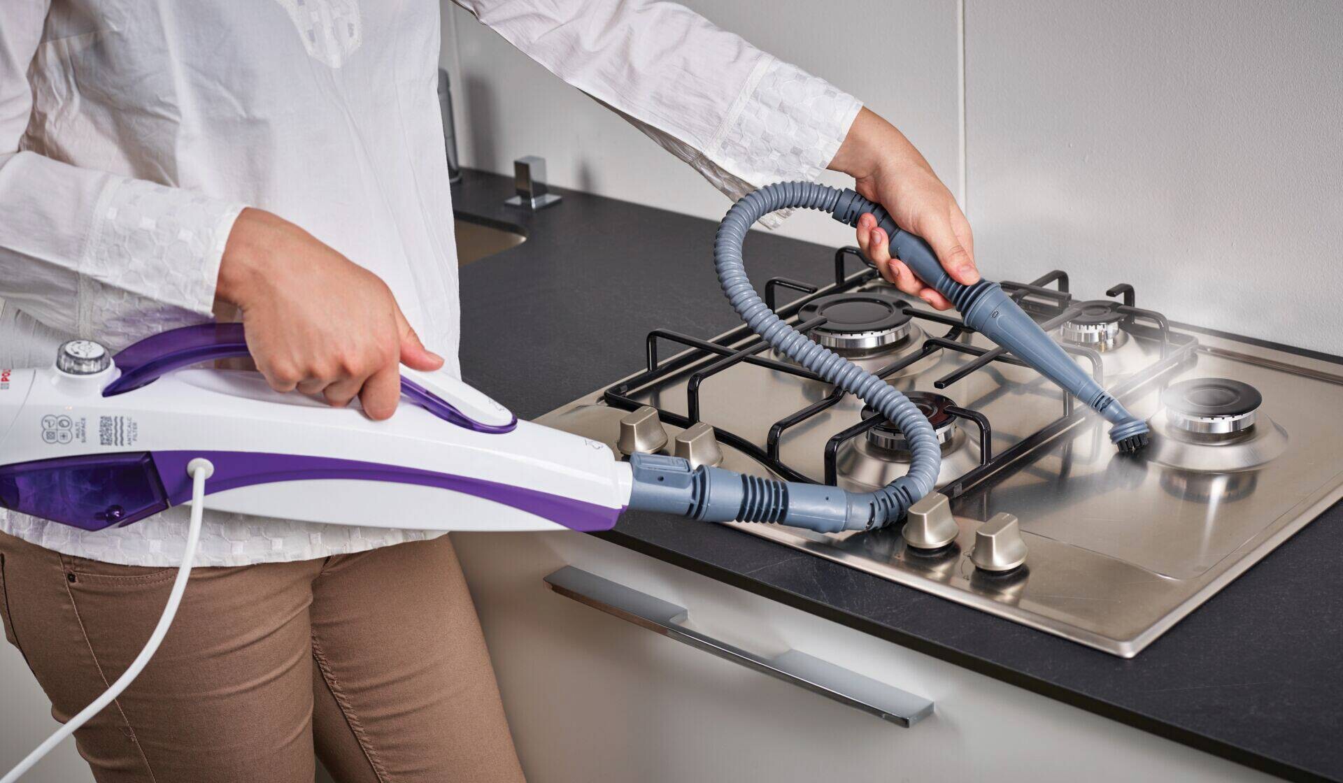 Polti Polti Dampfbesen und Dampfreiniger SV440 weiß lila Kunststoff Stahl B/H/T: ca. 20x32x112 cm