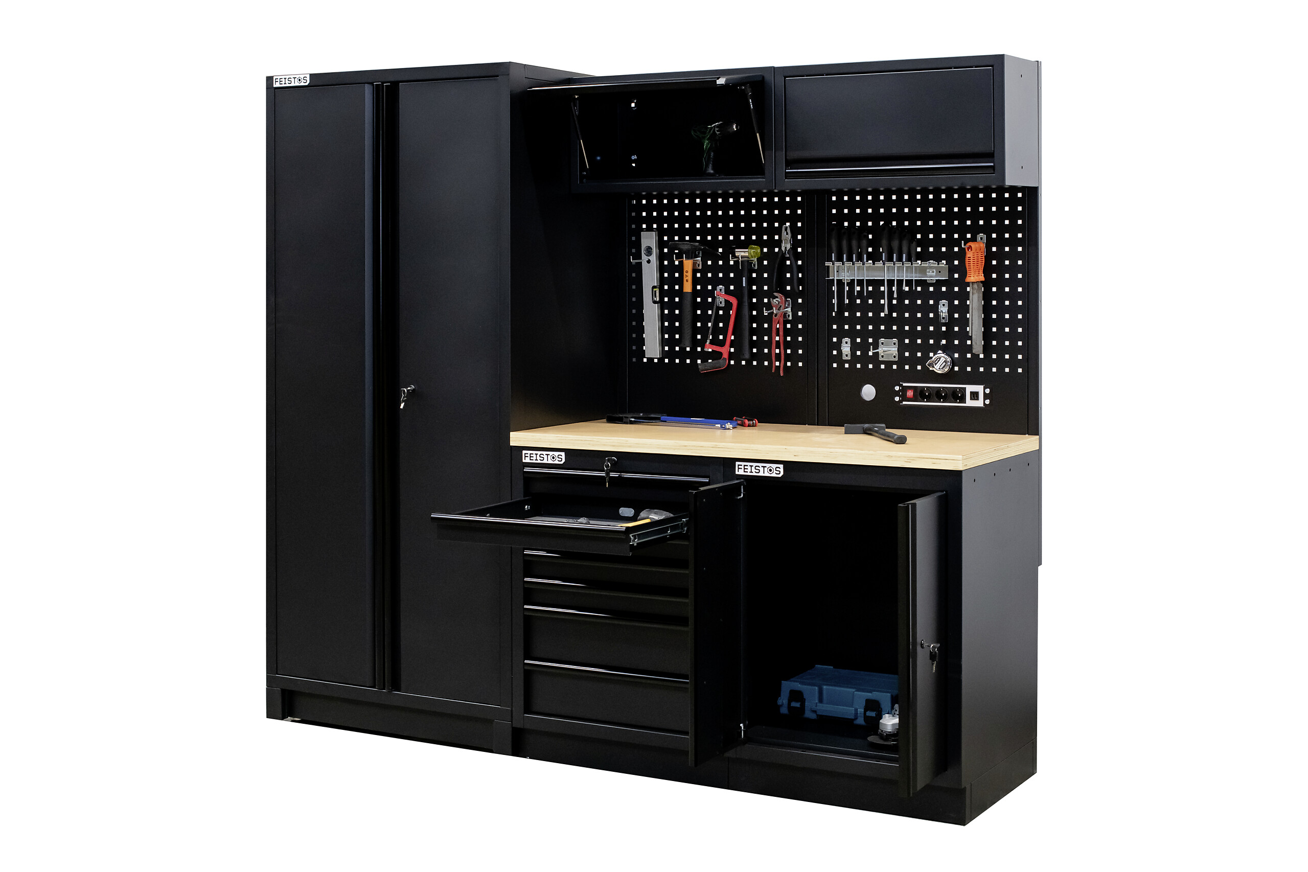 Werkzeugschrank EOS Blackline schwarz B/H/L: ca. 228x200x61 cm