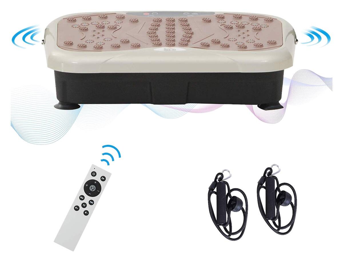 HOMCOM Vibrationstrainer schwarz Metall B/H/L: ca. 33x14x54 cm