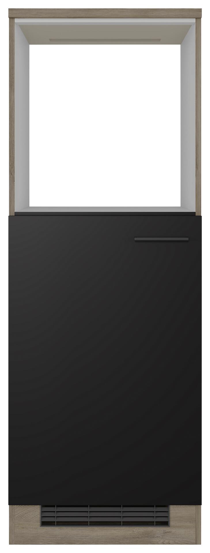 Kühlumbauschrank Capri schwarz matt B/H/T: ca. 60x168,5x60 cm