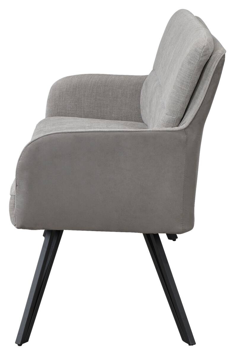 Sitzbank TINO schwarz grau Metall Microfaser B/H/T: ca. 160x94x67 cm