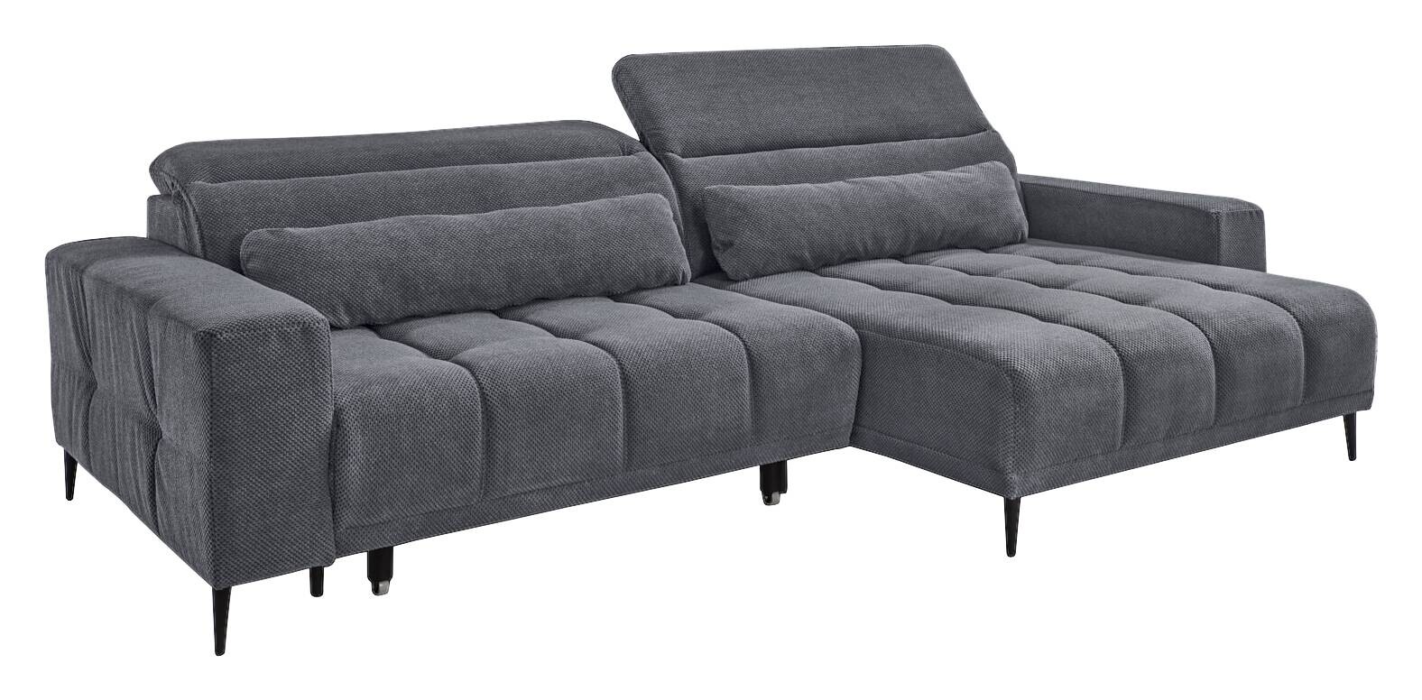 Ecksofa grau Microfaser B/H/T: ca. 284x108x169 cm