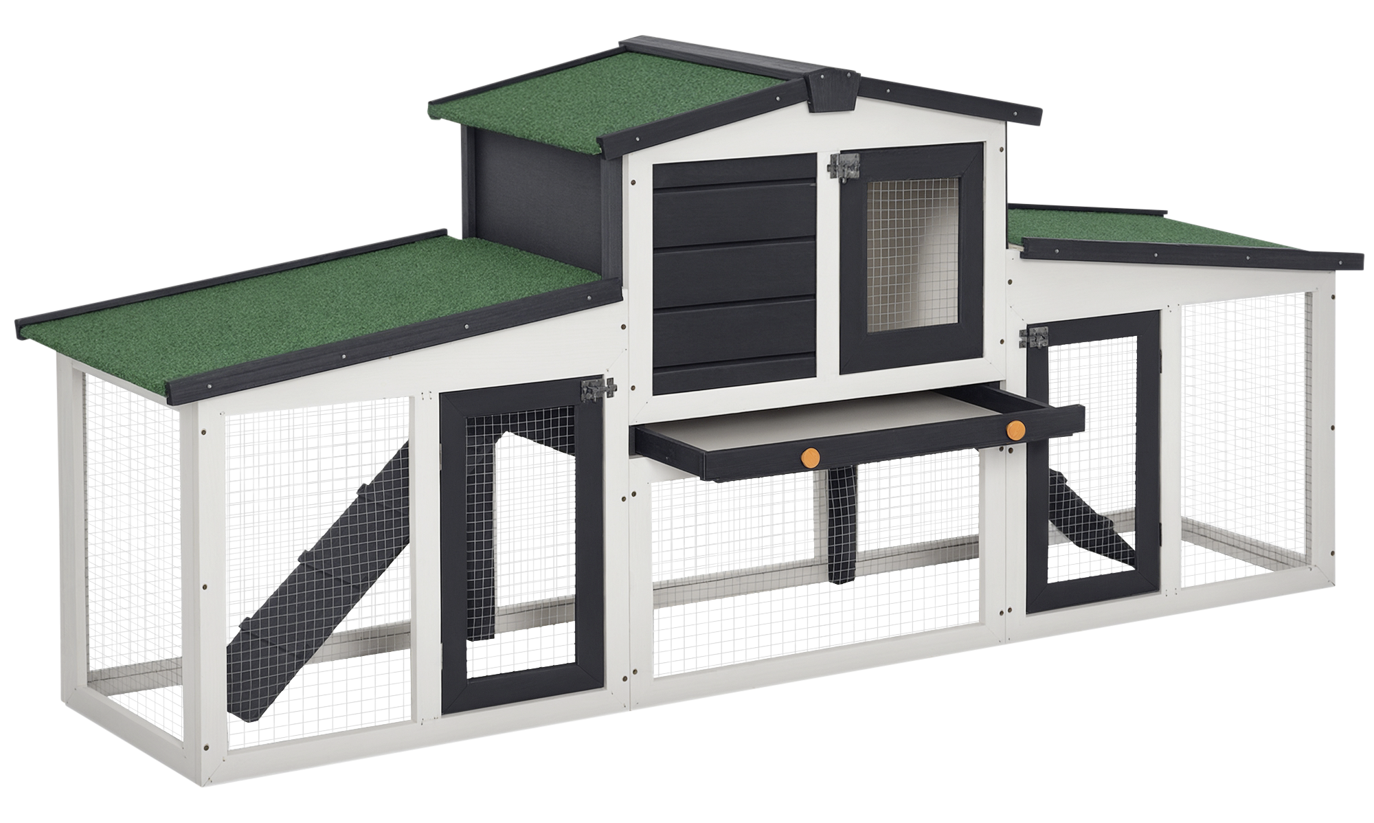 PawHut Kleintierstall weiß Holz B/H/L: ca. 45x80x204 cm