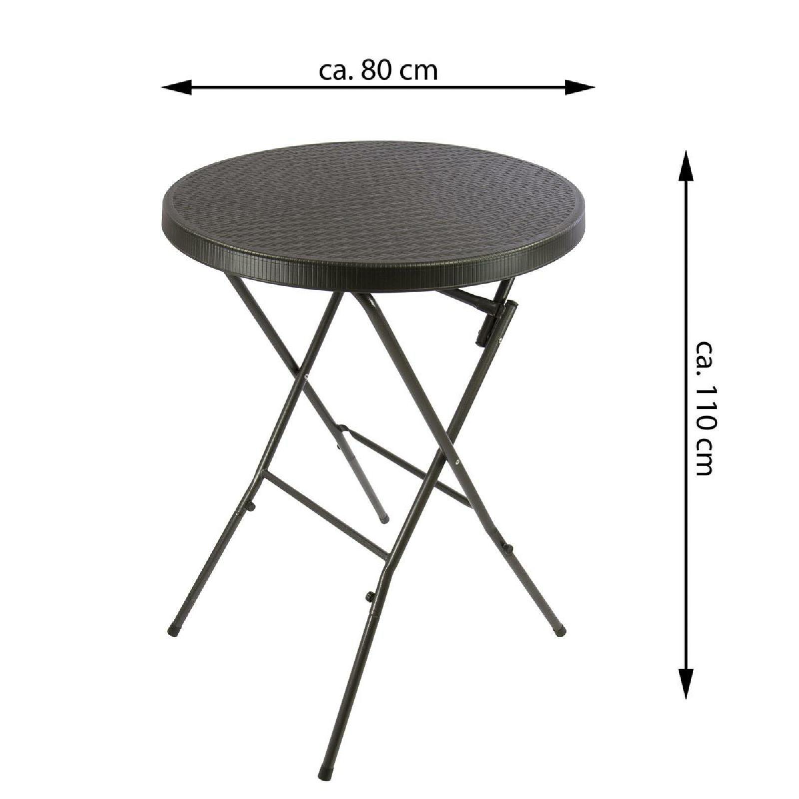 VCM Stehtisch schwarz Kunststoff H/D: ca. 110x80 cm
