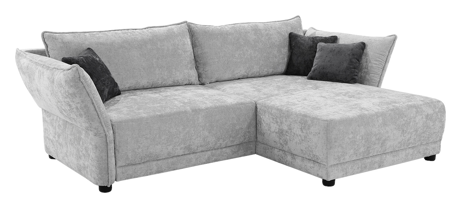 Ecksofa hellgrau Webstoff B/H/T: ca. 279x89x187 cm