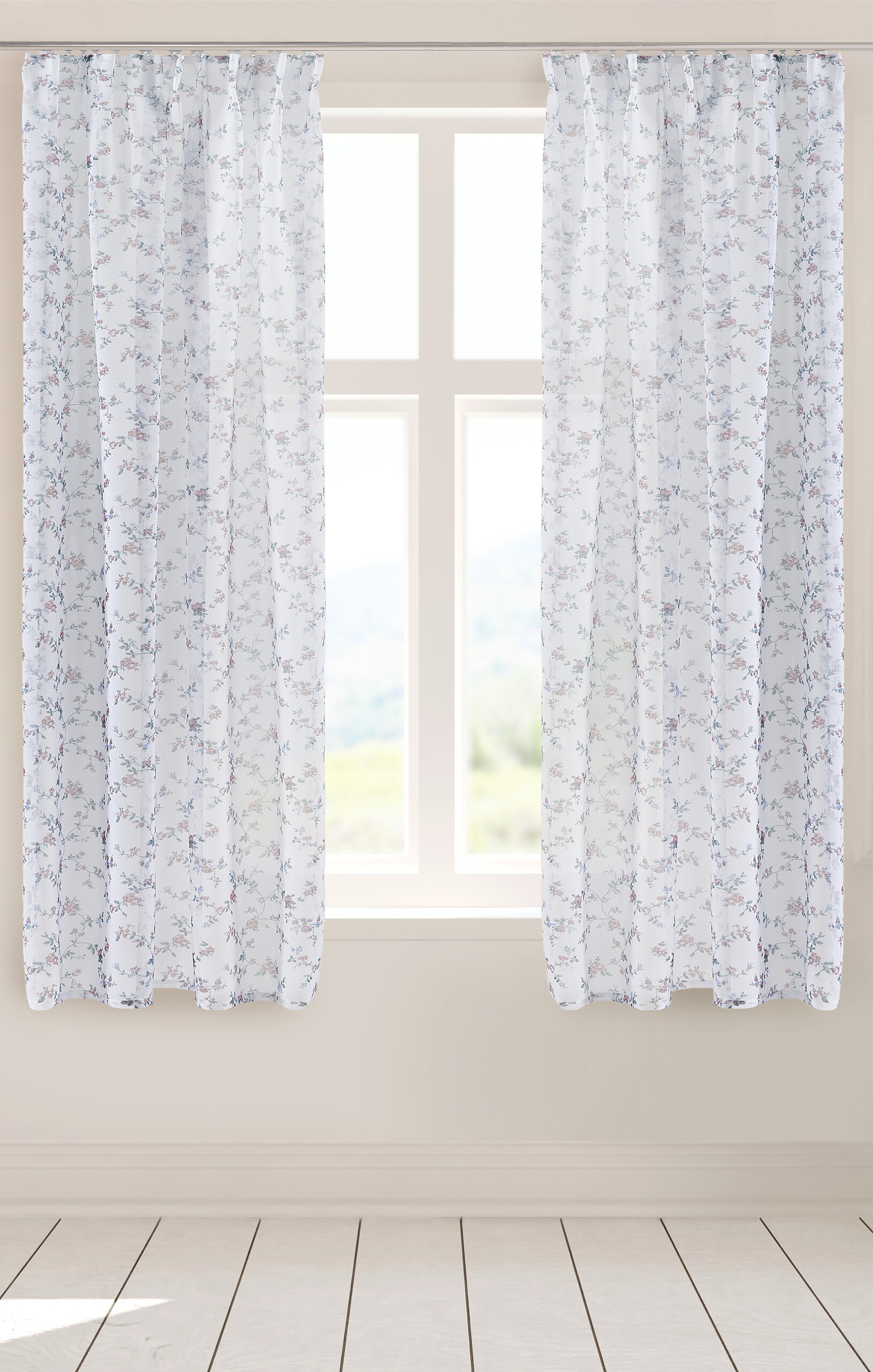 Kombivorhang Florina weiß B/L: ca. 140x160 cm