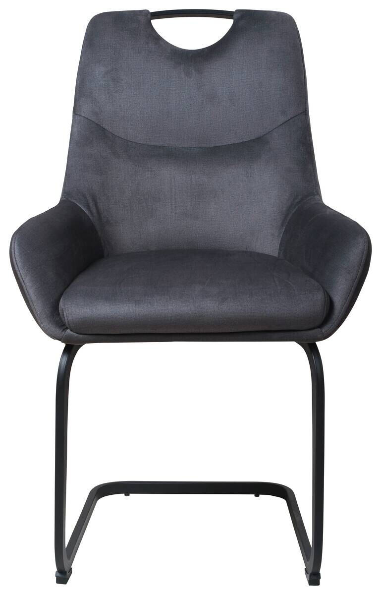 Schwingstuhl Devonport dunkelgrau Microfaser B/H/T: ca. 58x90x61 cm