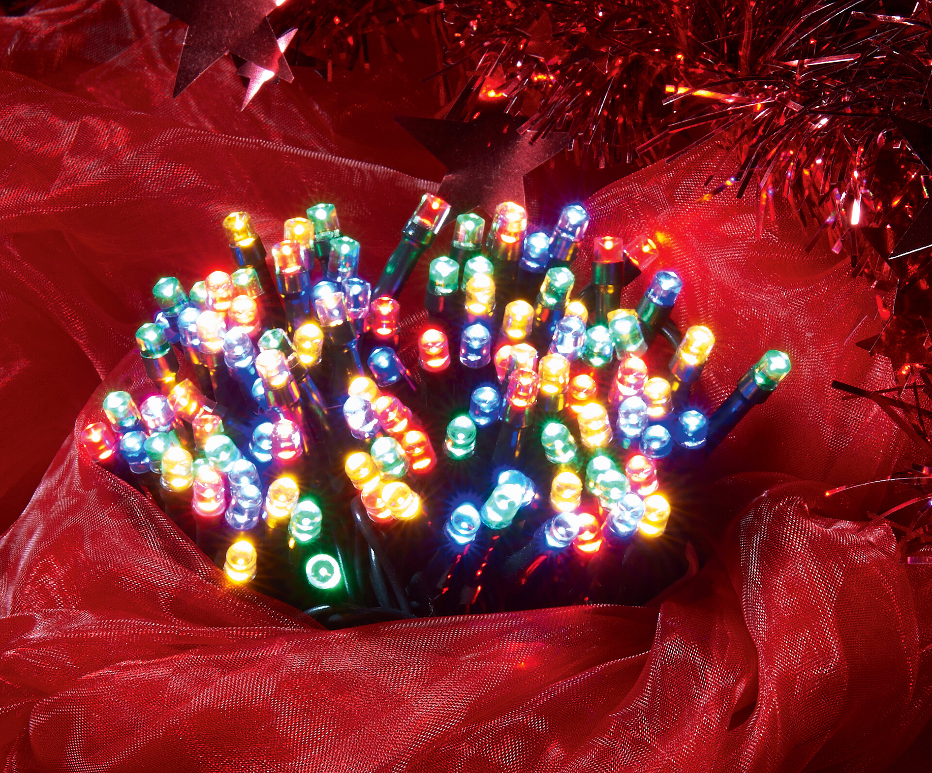 LED-Lichterkette multicolor Kunststoff L: ca. 300 cm