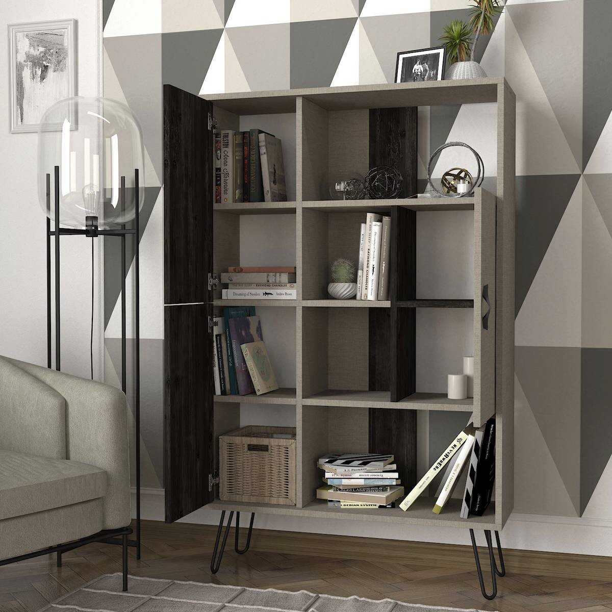 Regal Trenta Rebab grau B/H/T: ca. 90x144x31 cm