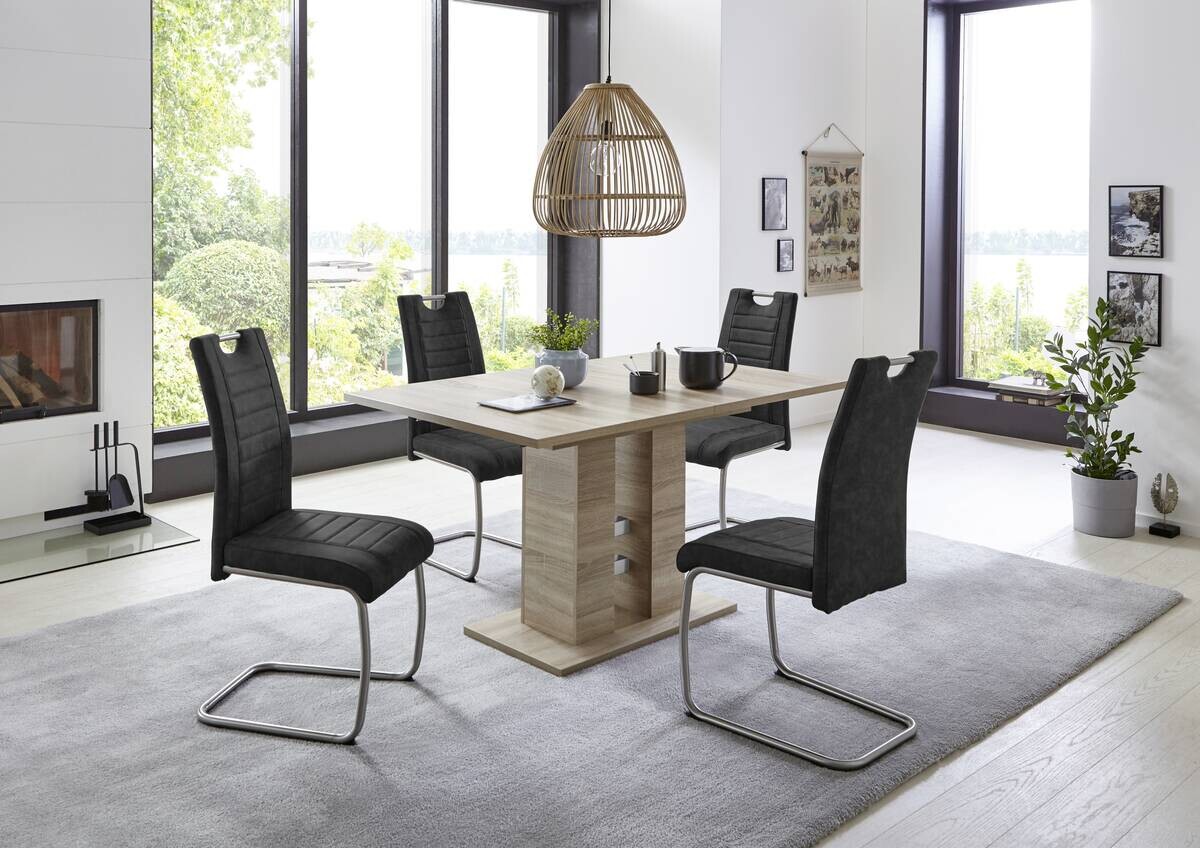 Essgruppe Ulla Eiche anthrazit Holzwerkstoff B/H/T: ca. 220x76x90 cm