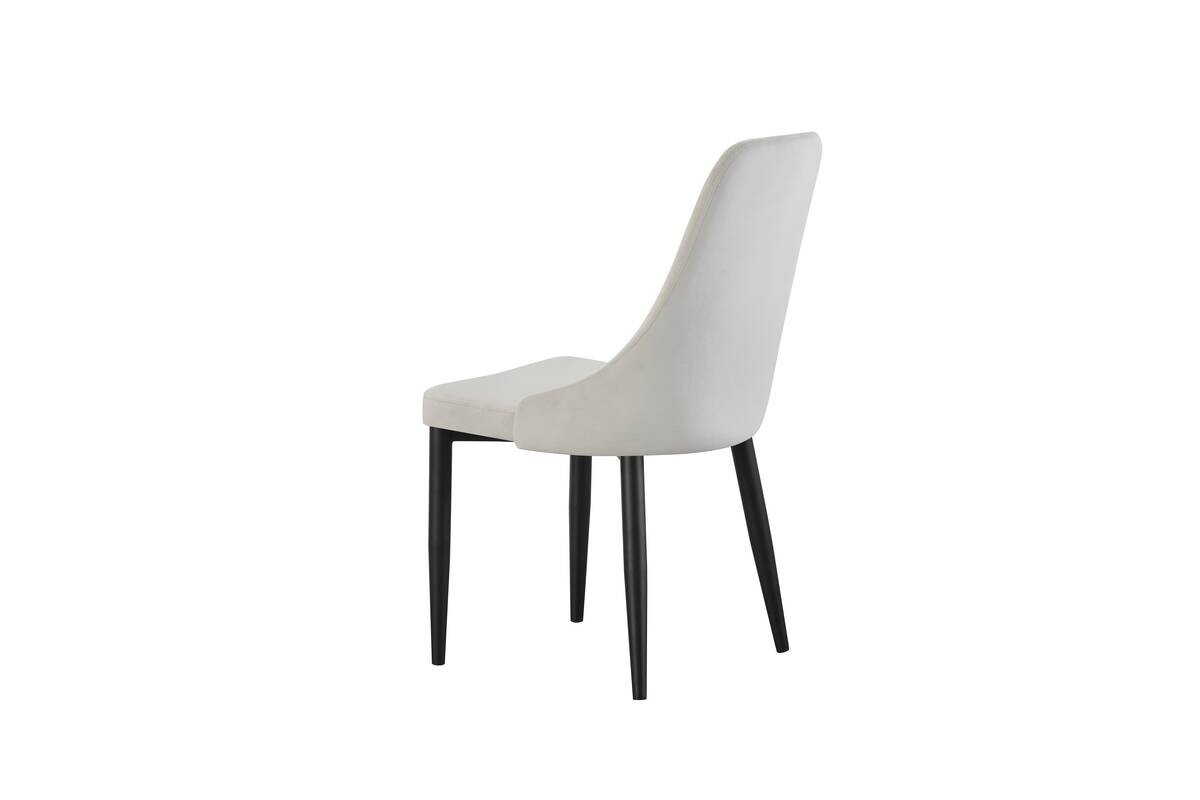 Stuhl CLAUDIA, 2er Set creme Samt B/H/T: ca. 44x88x58 cm