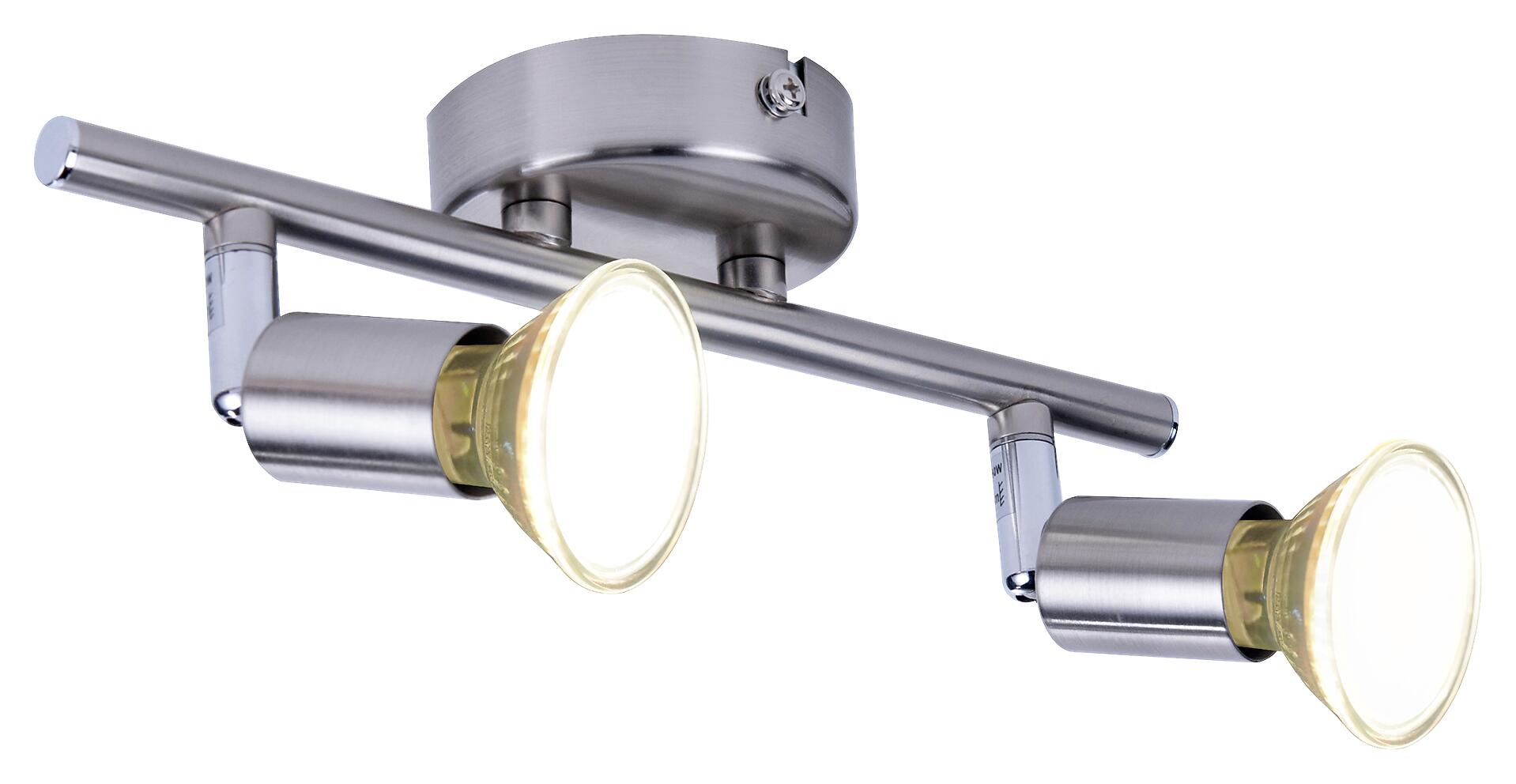 POCOline Spotbalken Boris nickel matt B/H/L: ca. 10x8x25 cm 2 Brennstellen