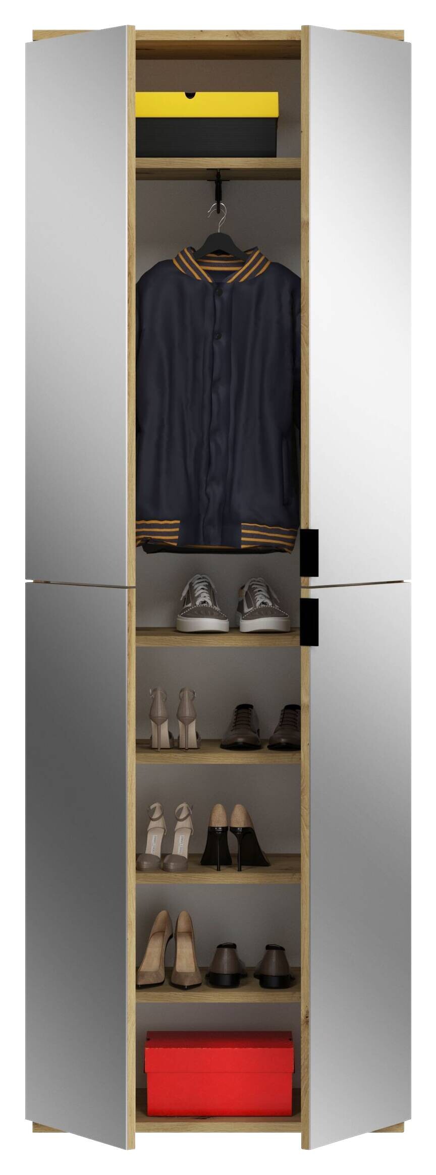 Garderobe PROJEKT Eiche Artisan Nachbildung Spiegel B/H/T: ca. 122x193x34 cm