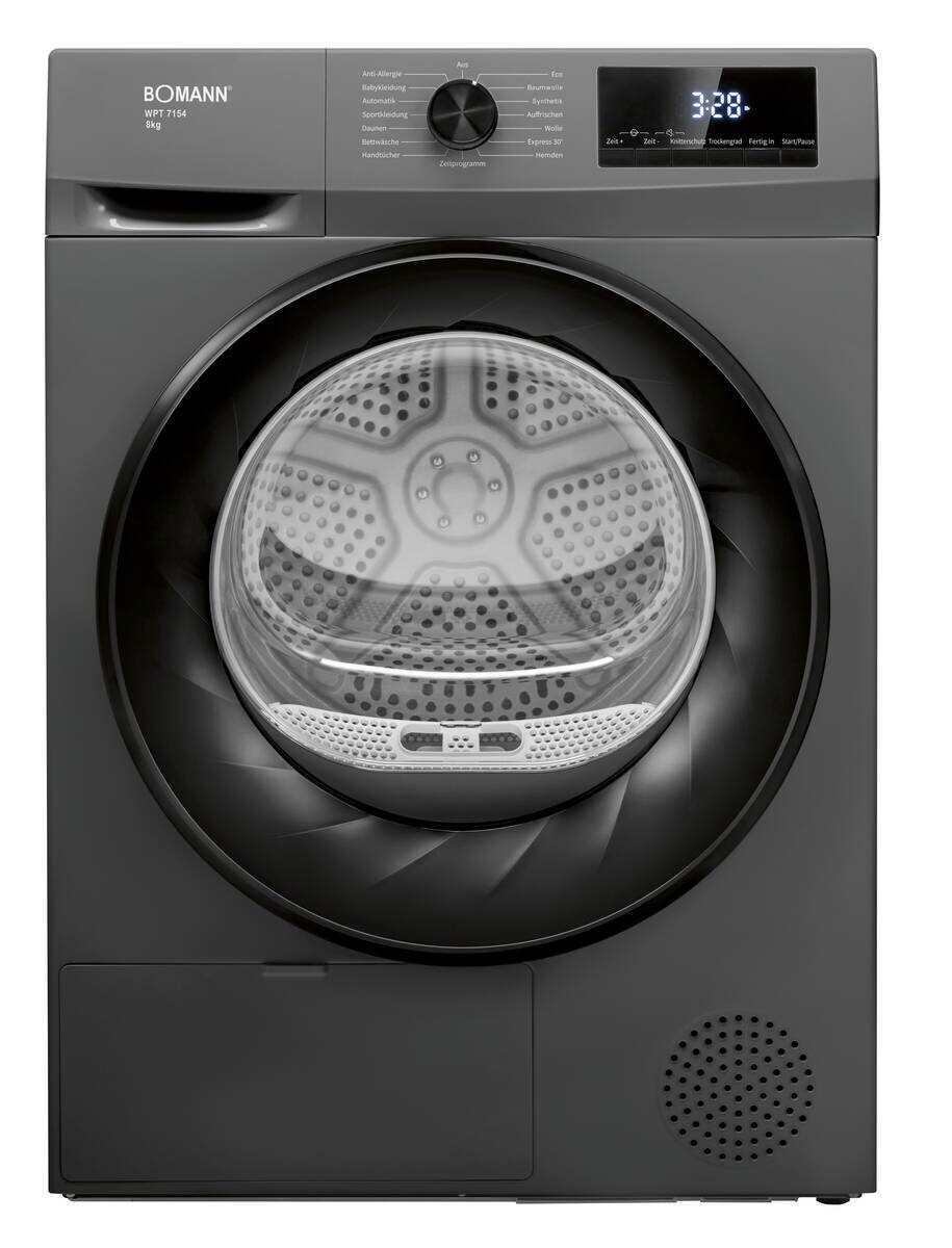 Bomann Wärmepumpentrockner WPT 7154 titanfarbig B/H/T: ca. 59,5x84,5x58 cm ca. 8 kg