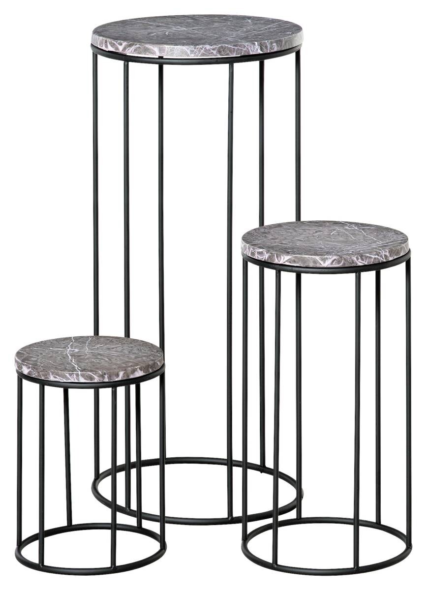 Outsunny Blumenständer schwarz Metall H/D: ca. 70x30 cm