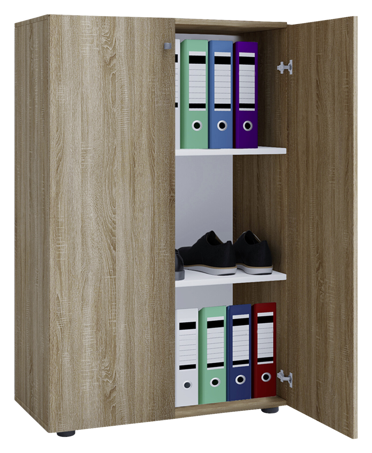 Büroschrank Lona XL Eiche Sonoma Nachbildung weiß B/H/T: ca. 70x110x39 cm