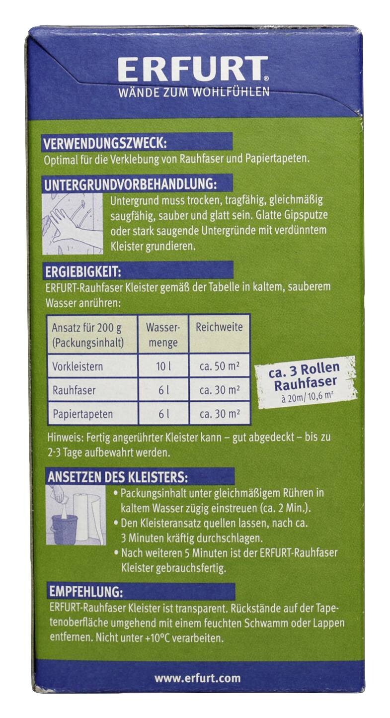 Erfurt Tapetenkleister Rauhfaser ca. 0,2 kg