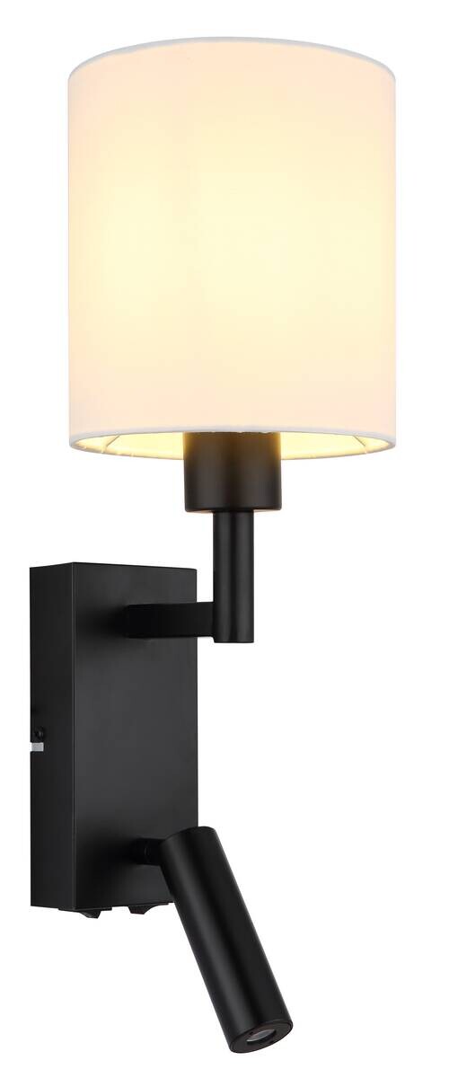 GLOBO Wandleuchte weiß schwarz Metall B/H/L: ca. 17x45,5x15 cm E27 2 Brennstellen