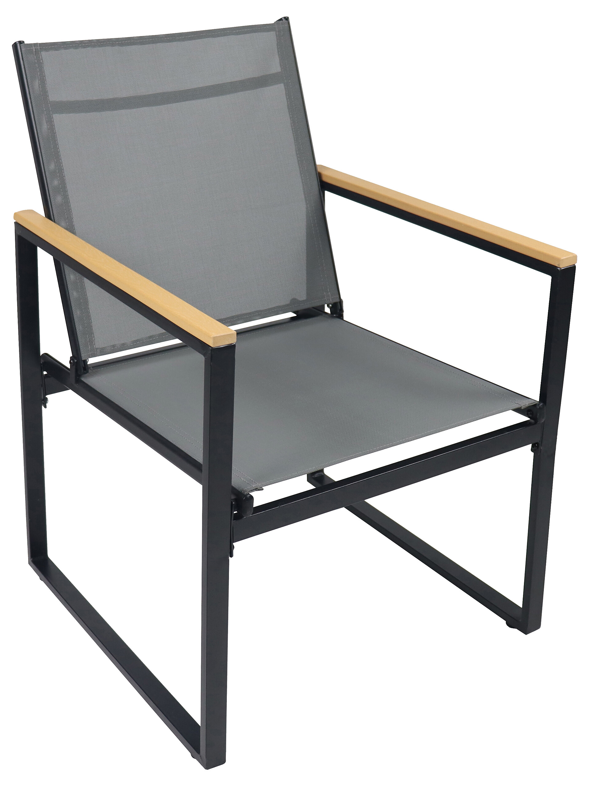 VCM Gartenstuhl anthrazit Metall B/H/L: ca. 54x83x65 cm