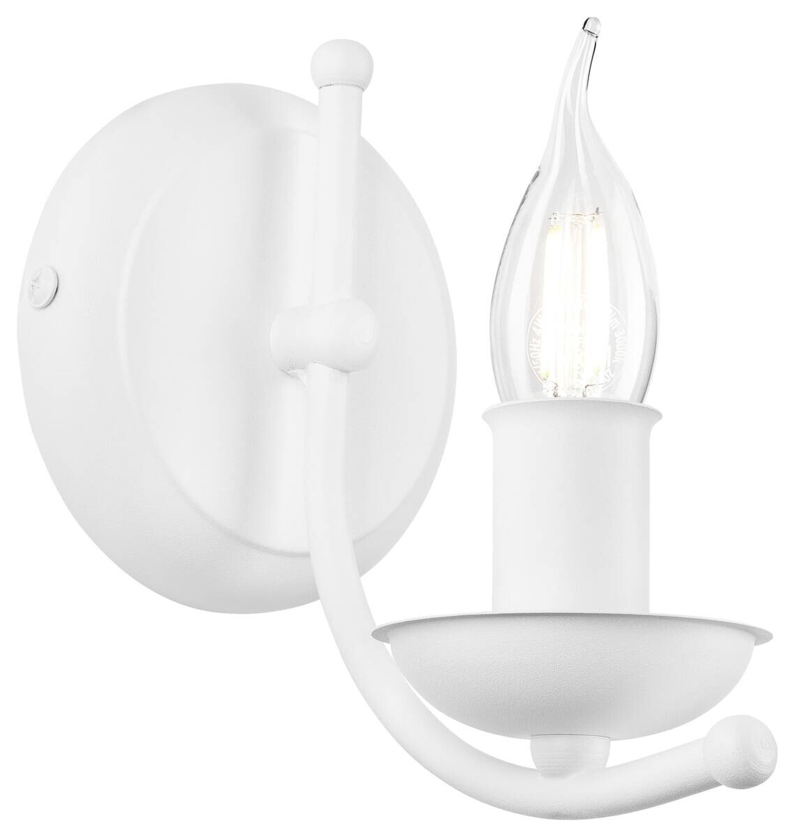 Lamkur Wandleuchte LUCY 44194 weiß Stahl H/L: ca. 18x17 cm E14 1 Brennstellen