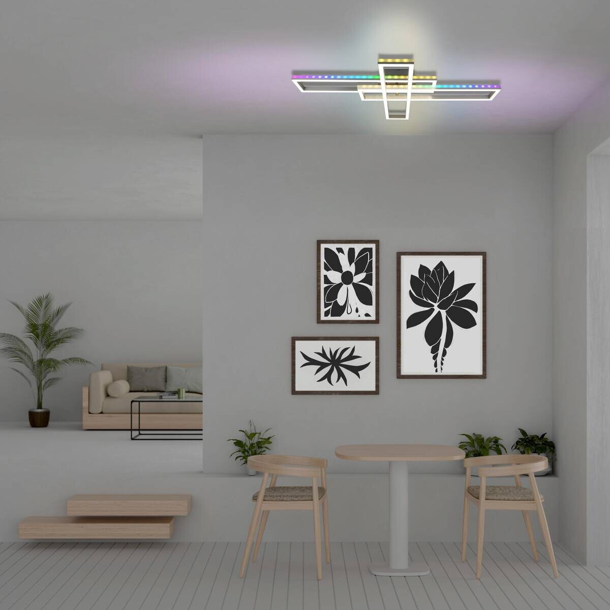 Näve Leuchten Deckenleuchte 1403060 Alu Kunststoff Metall B/H/T: ca. 60x11x95 cm null 6 Brennstellen