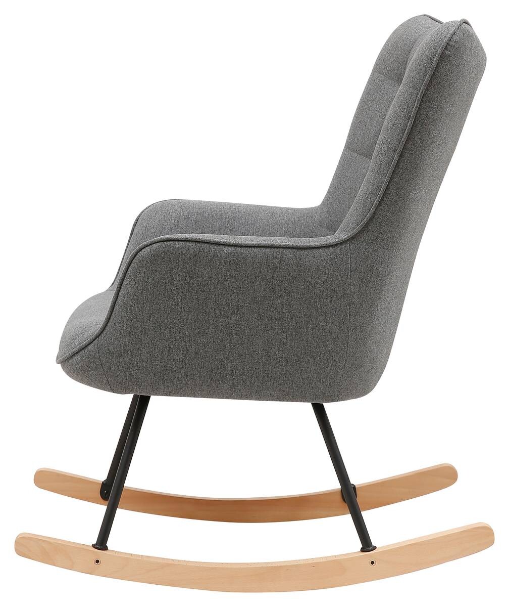 byLIVING Schaukelstuhl RICHIE grau schwarz natur Webstoff Metall Buche B/H/T: ca. 72x92x92 cm