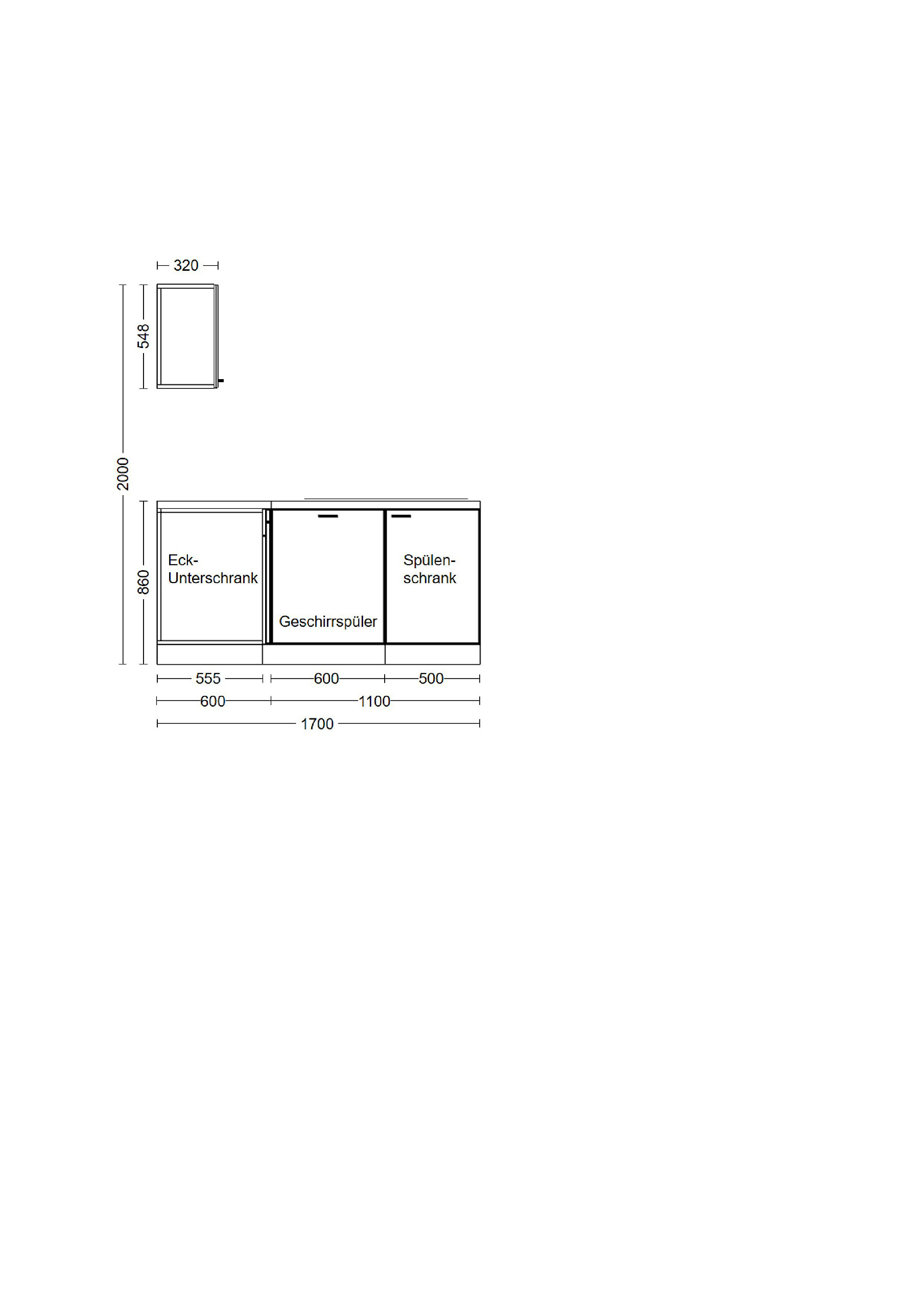Winkelküche Vita weiß matt B/H/T: ca. 280x200x60 cm