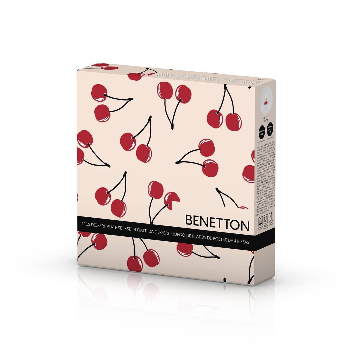 BENETTON Dessertteller Fruits weiß Porzellan D: ca. 20 cm