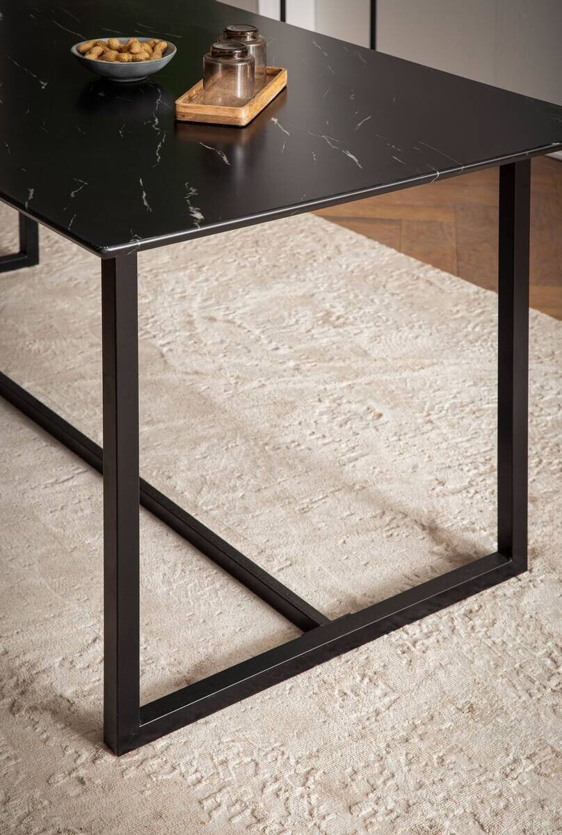 Esstisch schwarz Marmor Optik B/H/T: ca. 160x76x80 cm