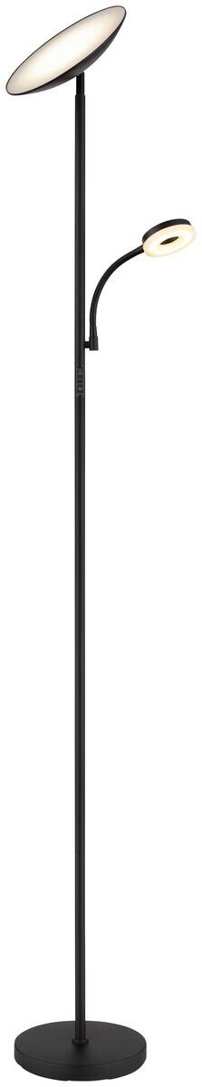 GLOBO LED-Deckenfluter Opal Chrom schwarz Metall Kunststoff H/D: ca. 179x25 cm 1 Brennstellen