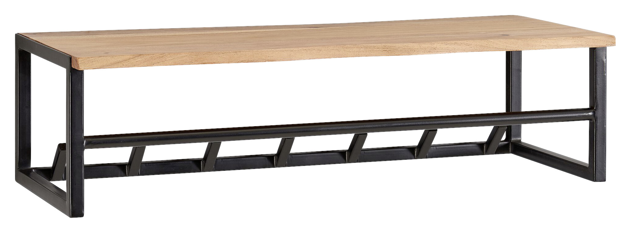 Wandgarderobe natur schwarz pulverbeschichtet B/H/T: ca. 80x33x22 cm