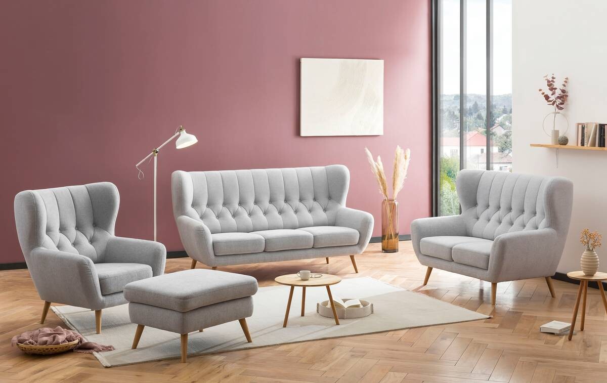 Sofa hellgrau B/H/T: ca. 137x101x95 cm Sofa hellgrau B/H/T: ca. 137x101x95 cm