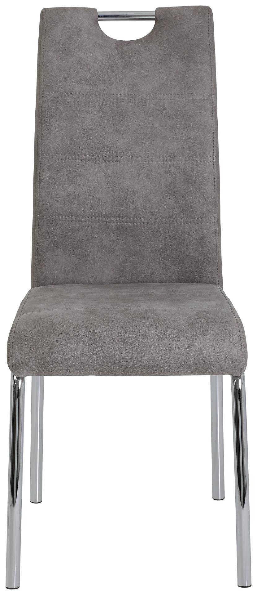 Stuhl Susi 2er Set grau Vintage Microfaser B/H/T: ca. 44x98x61 cm