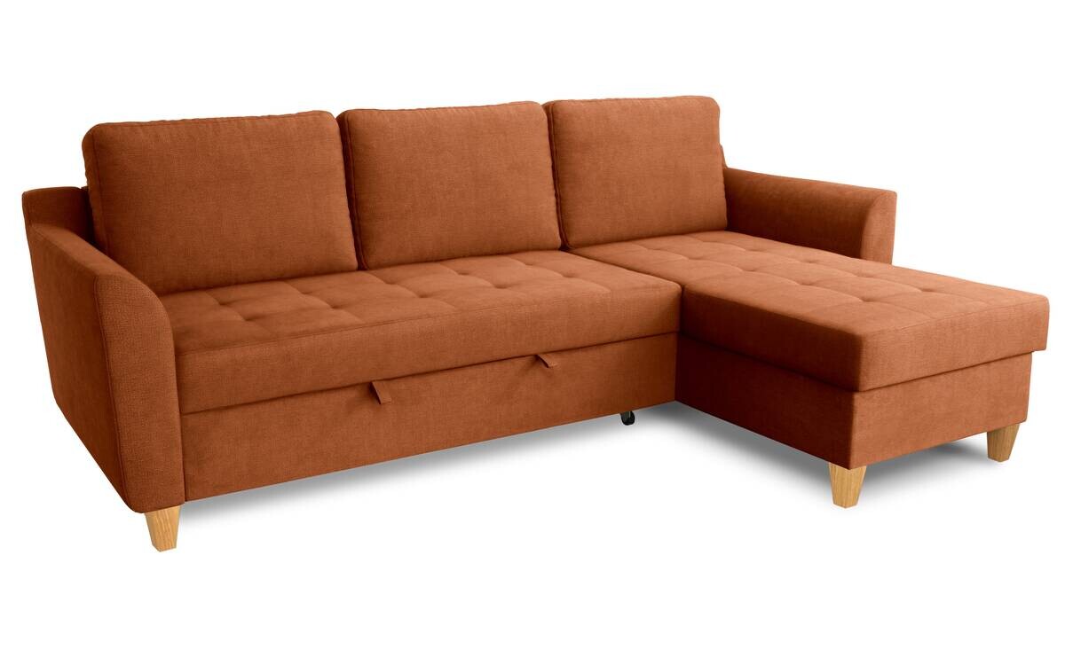 Ecksofa mit Bettfunktion und Bettkasten terra Microfaser B/H/T: ca. 231x86x150 cm