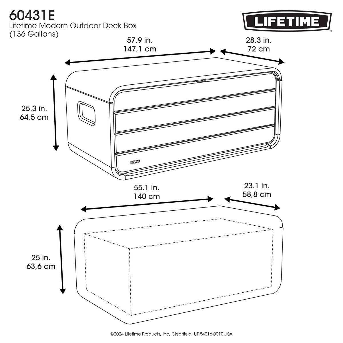Lifetime Kissen- & Auflagenbox Space anthrazit Kunststoff B/H/L: ca. 147,1x64,5x72 cm