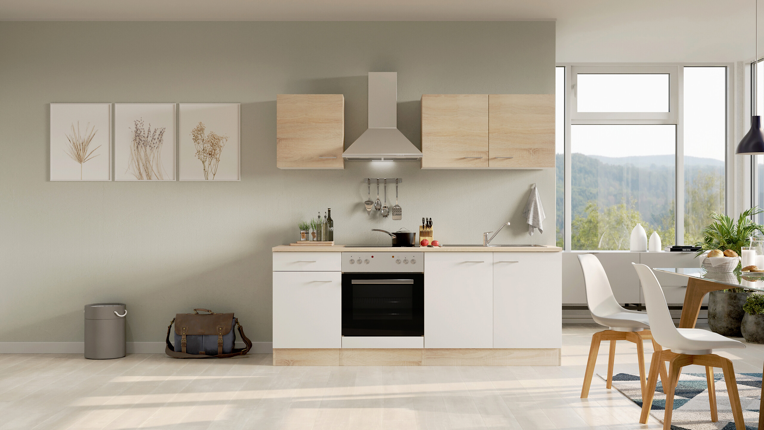 Küchenblock Samoa weiß B/H/T: ca. 210x200x60 cm