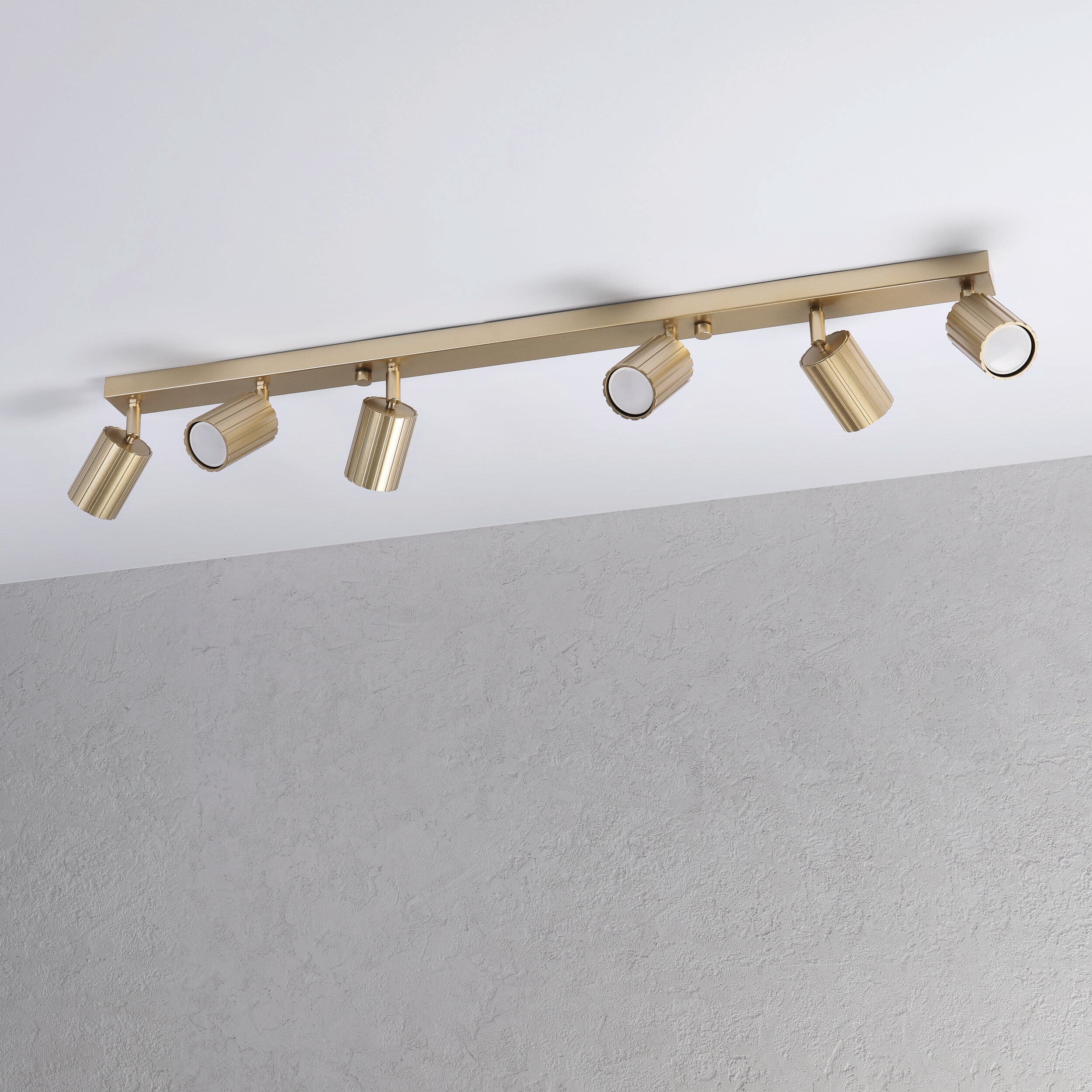 Lamkur Strahler Prisma gold Stahl B/H/L: ca. 6,5x16,5x117 cm 6 Brennstellen