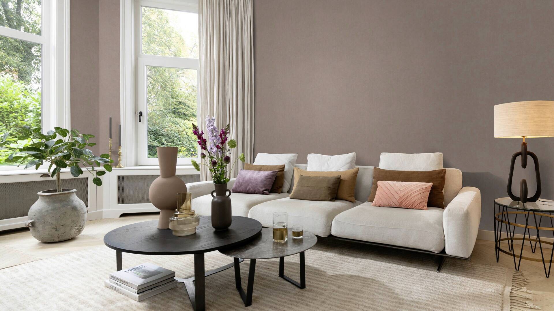 Papiertapete Wischoptik braun B/L: ca. 53x1005 cm