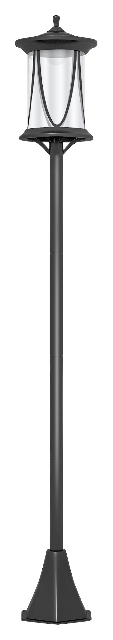 Solar Gartenlaterne schwarz Kunststoff B/H/L: ca. 17x127x17 cm