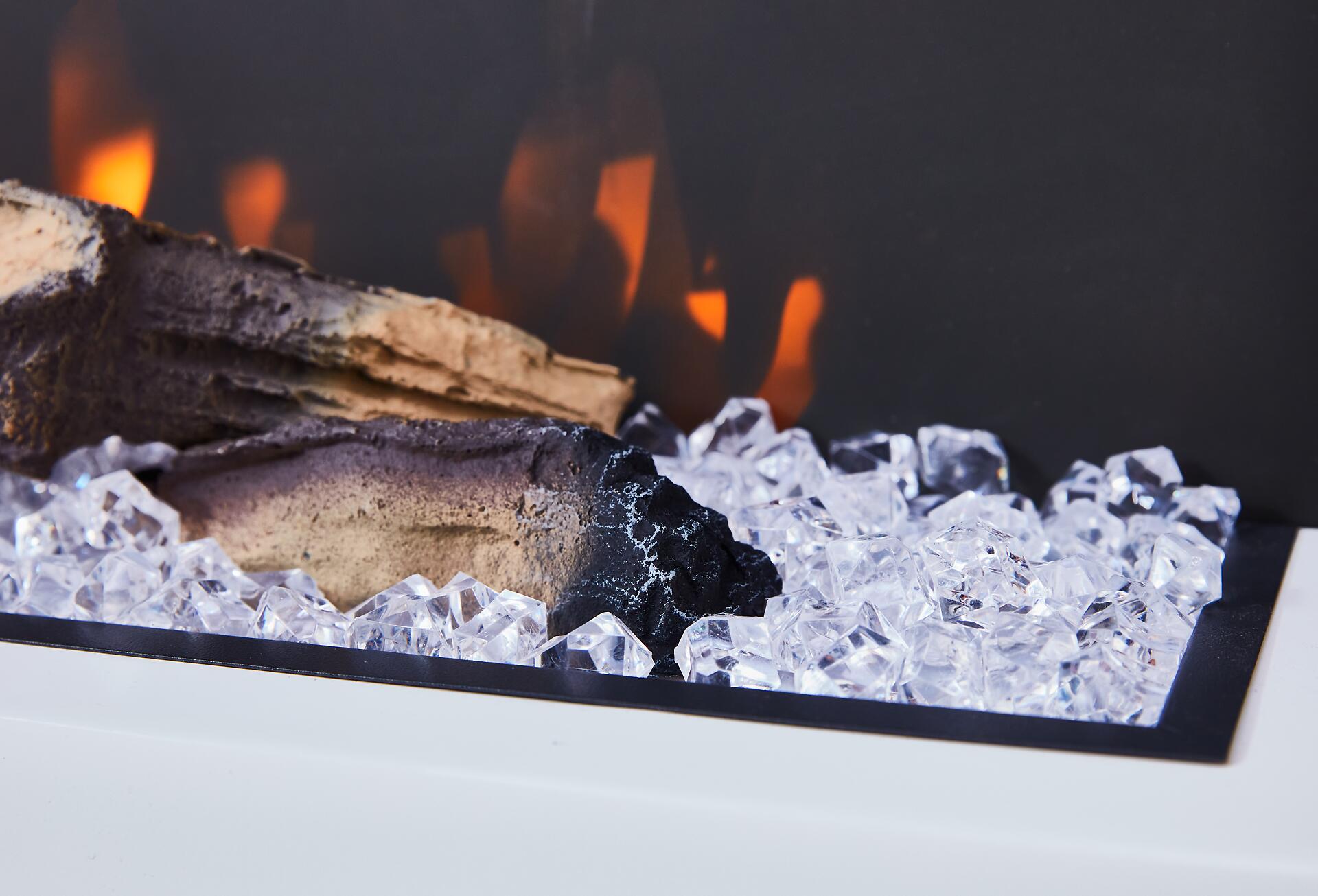 BHP Elektrischer-Kamin BG00678 weiß MDF Metall B/H/T: ca. 120x64x27 cm